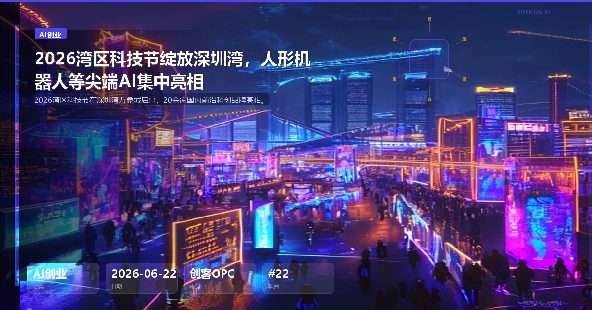 2026湾区科技节绽放深圳湾，人形机器人等尖端AI技术集中亮相