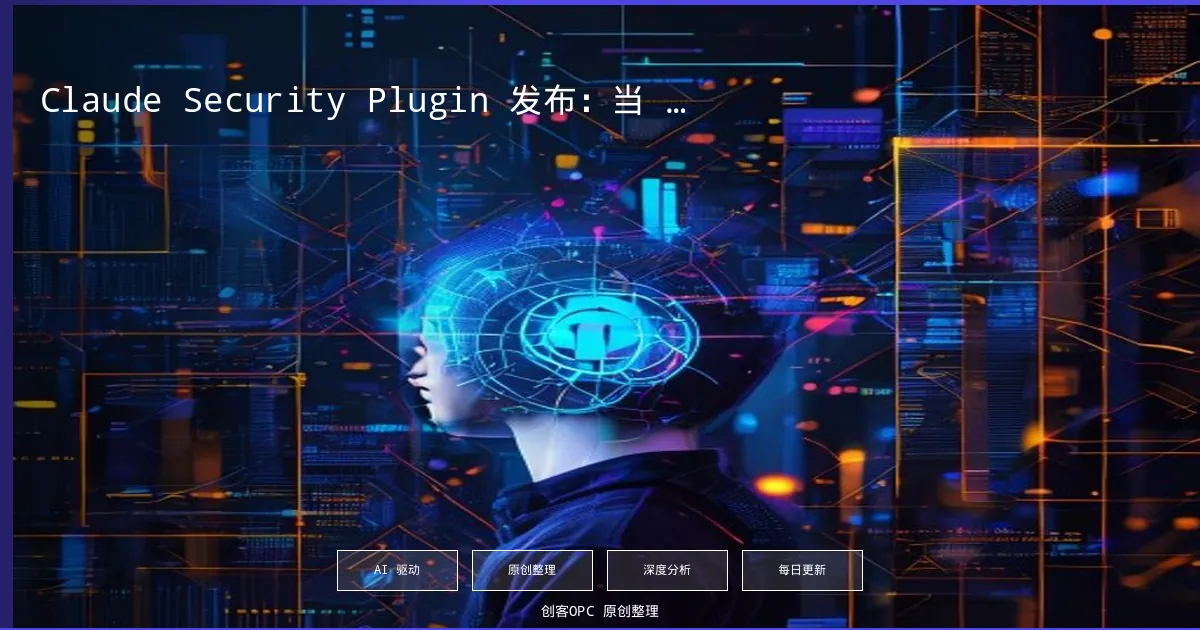 Claude Security Plugin 发布：当 AI 编码助手学会审代码，DevSecOps 迎来范式转折