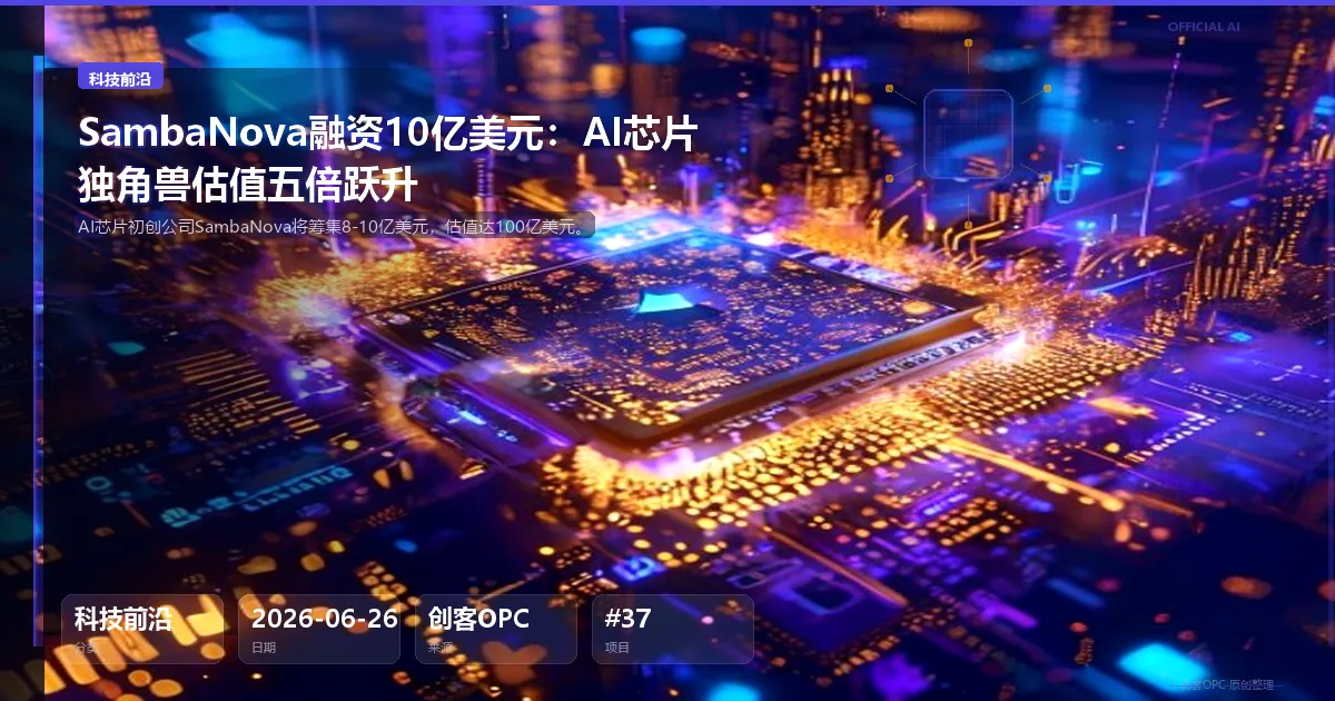 SambaNova融资10亿美元：AI芯片独角兽估值五倍跃升