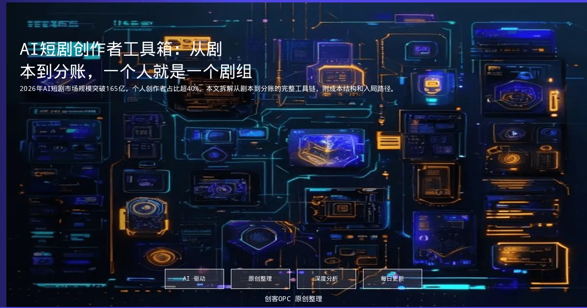 AI短剧创作者工具箱：从剧本到分账，一个人就是一个剧组