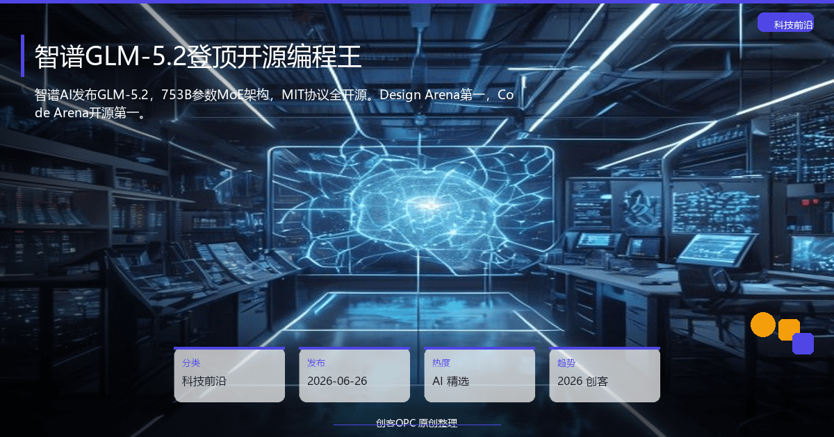 智谱GLM-5.2登顶开源编程王：国产AI最强编码模型诞生