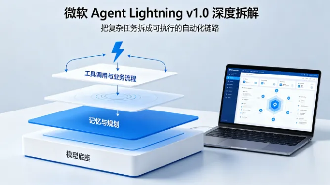 微软 Agent Lightning v1.0 深度拆解：用真实 Harness 训练 Agent，6000 条样本换来 14.6 个点的跳跃