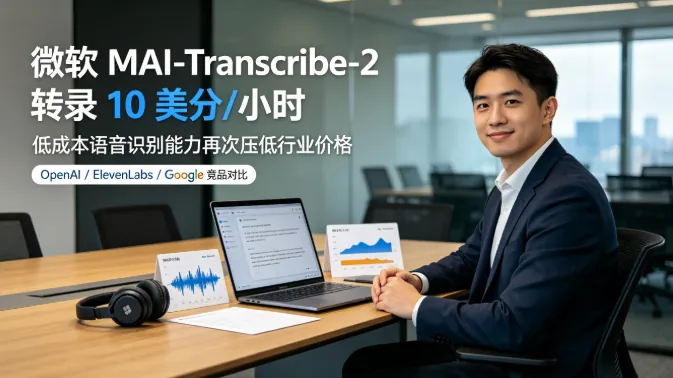 微软 MAI-Transcribe-2 转录 10 美分/小时，碾压 OpenAI/ElevenLabs/Google
