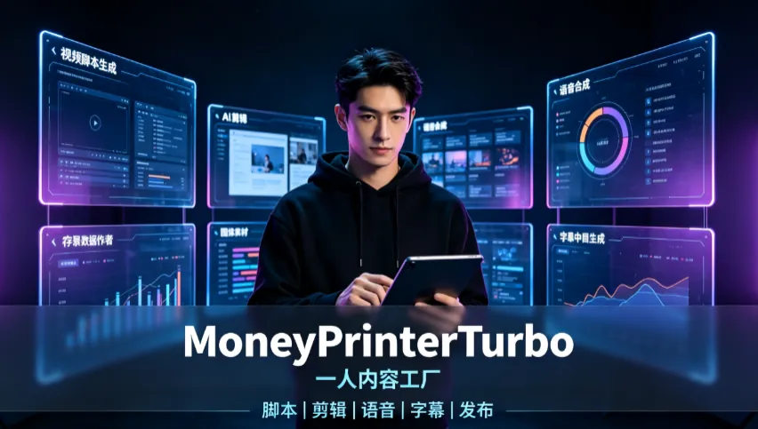MoneyPrinterTurbo：110,576 星开源"一人内容工厂"，一个开发者如何重构视频生产成本结构