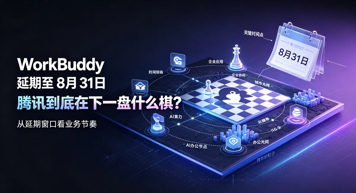 腾讯WorkBuddy限免再延期至8月31日：官方公告之外，腾讯到底在下一盘什么棋？