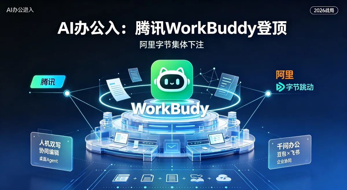AI办公入口决战：腾讯WorkBuddy登顶、阿里字节集体下注