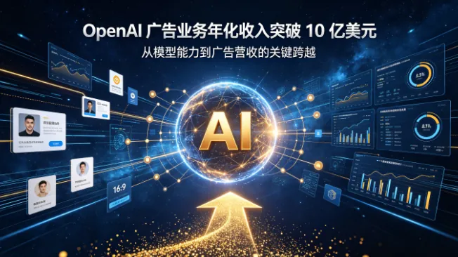 OpenAI 广告业务年化收入突破 10 亿美元：从订阅到广告，商业化版图再添一极