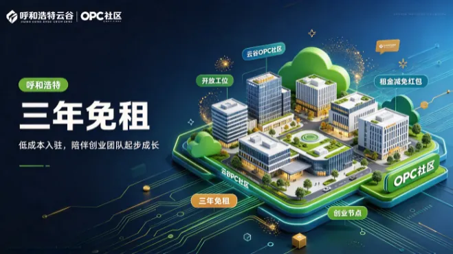 呼和浩特云谷OPC社区：三年免租