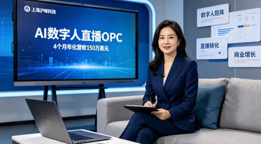 上海沪咪科技：AI数字人直播OPC样本——4个月年化营收150万美元，半年被Wix整体收购
