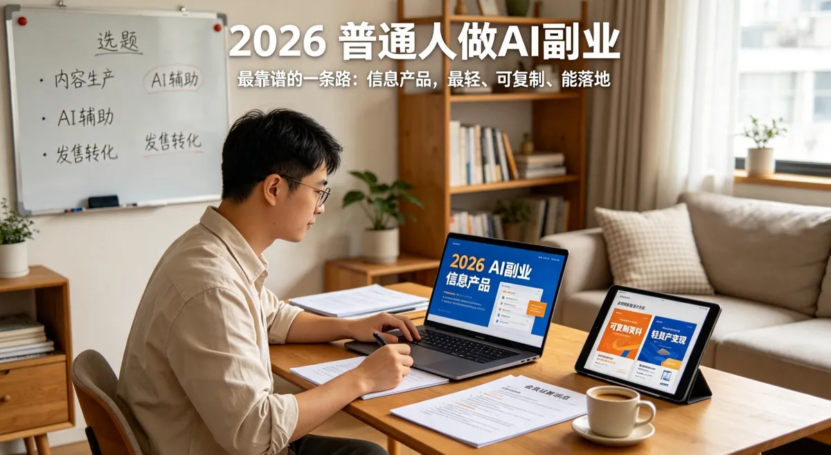 2026 普通人做 AI 副业，最靠谱的一条路：信息产品（最轻、可复制、能落地）