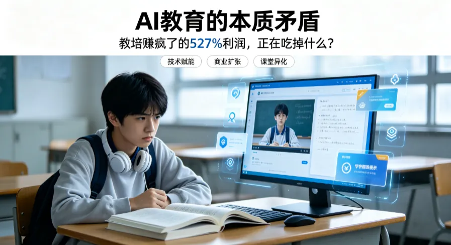 AI教育的本质矛盾：教培赚疯了的527%利润，正在吃掉什么？