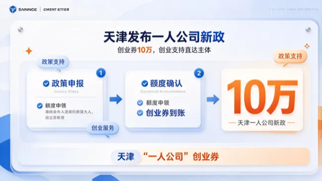 天津发布一人公司新政：创业券 10 万