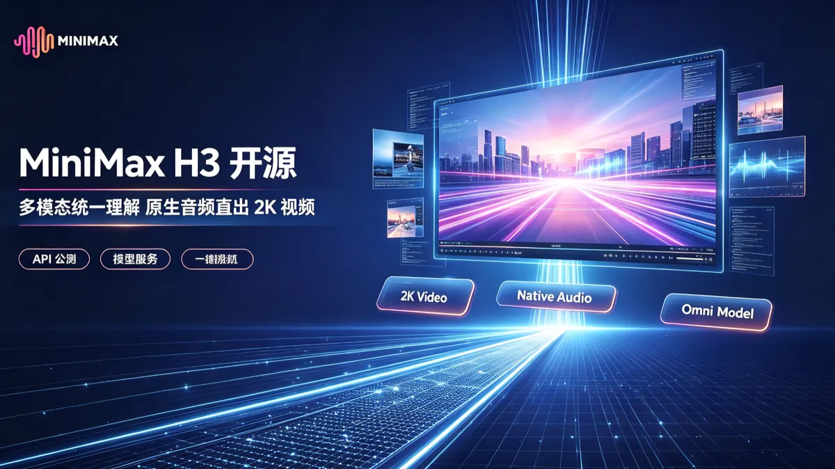 MiniMax 开源新一代通用视频模型 H3：多模态统一理解，原生音频直出 2K 视频