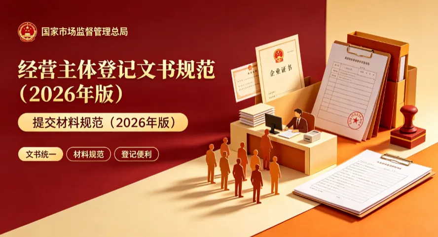 经营主体登记文书规范（2026年版）和提交材料规范（2026年版） 文件截图